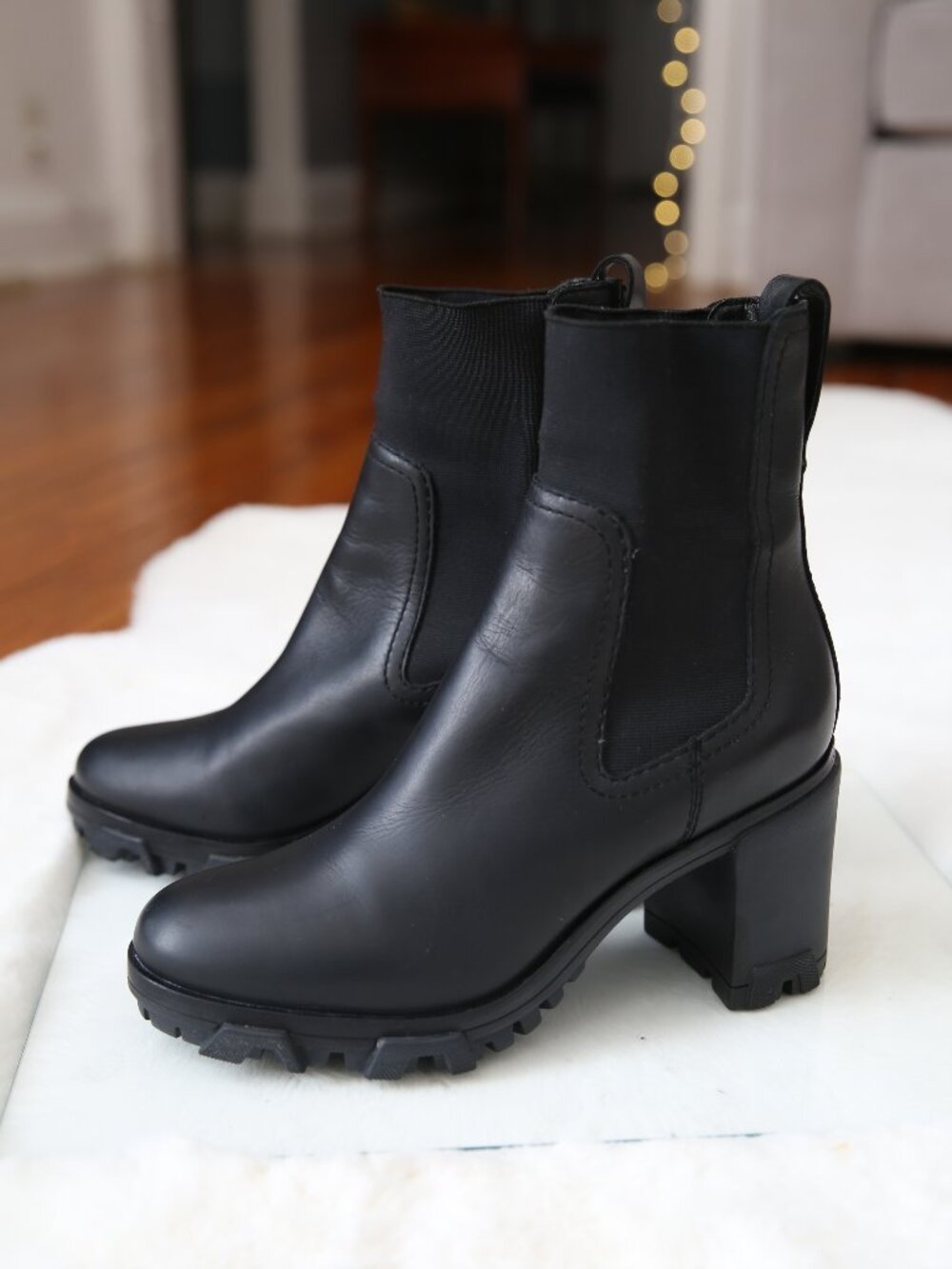 RAG & BONE Black Leather Shiloh High Chelsea Boot